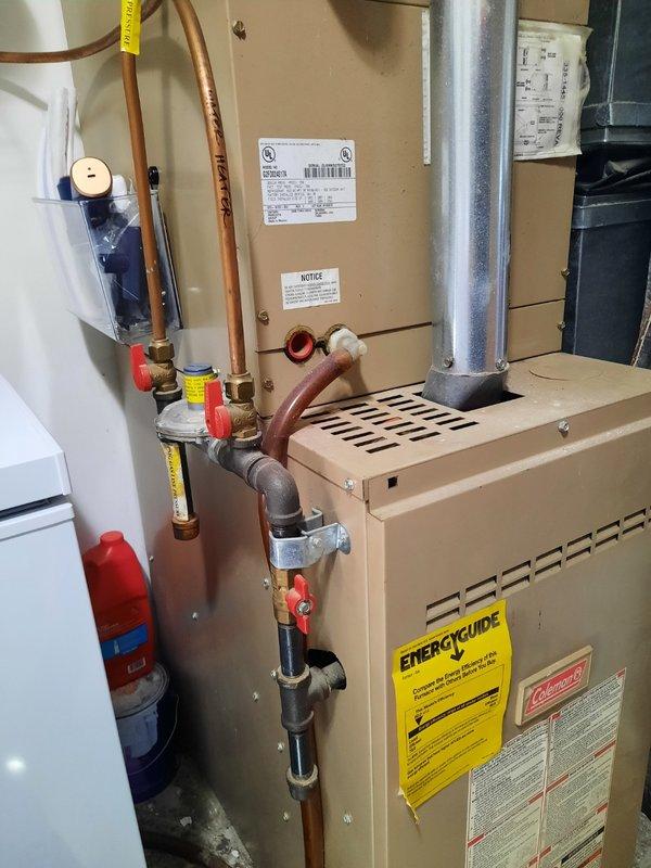 Serviced 26-year-old Coleman 80% efficient furnace that was intermittently failing to maintain ignition. Diagnosed issue as corroded flame sensor causing system shutdown 5-10 seconds after ignition. Cleaned flame sensor thoroughly, tested system through multiple heating cycles confirming proper operation and flame retention. Recommended replacement of flame sensor during next maintenance visit.