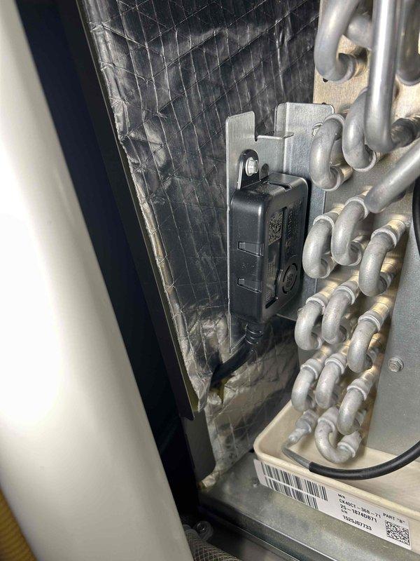 Responded to service call for error code S40 on recently installed Lennox furnace. Diagnosed issue as failed mitigation sensor based on thermostat error code. Advised homeowner that furnace is safe to operate while replacement sensor is ordered. Documentation and photos taken of system components for service records. Will schedule return visit for sensor installation once part is available.