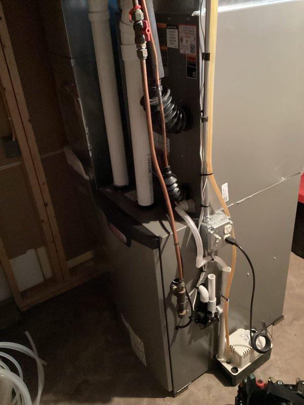 Responded to no-heat call where thermostat displayed error code 163 indicating refrigerant leak detection. After consultation with Tech Support, determined the issue was caused by a glitch in a recent AC communicating system update. Reset power to the furnace which cleared the error code and restored normal heating function. Advised customer to contact us if the issue recurs.