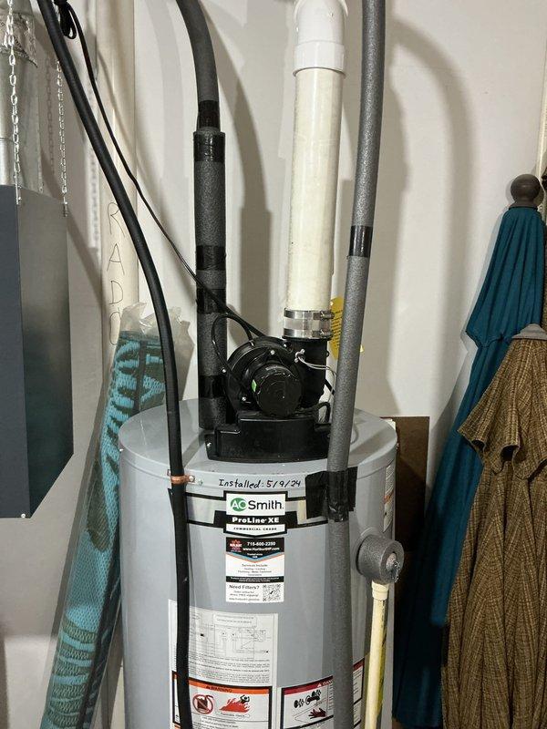 Completed annual plumbing inspection of the residence, focusing on the A.O. Smith ProLine XE water heater and surrounding plumbing infrastructure. All systems were found to be in excellent working condition with no issues detected. Documented installation date (5/9/24) and confirmed proper connections of all supply lines, drainage, and ventilation components.