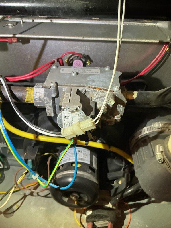 Performed annual furnace tune-up on 13-year-old FRP system. Replaced deteriorated humidifier pad that was crumbling. System is functioning properly after maintenance; recommended comfort advisor consultation.