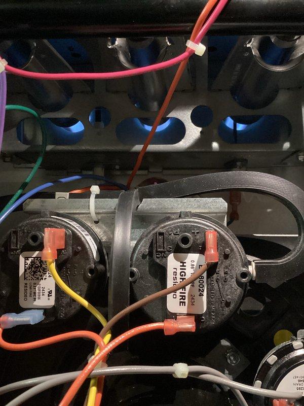 Responded to service call for furnace that would not run. Replaced three pressure switches under parts and labor warranty. After installation, tested system with three successful startups to verify proper operation. Unit now functioning normally with all safety controls operating as designed.
