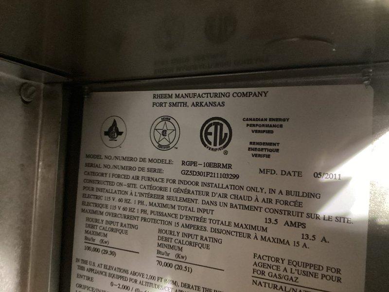 # No Heat Call - Rheem Gas Furnace

Responded to a no heat service call on a Rheem gas furnace (Model: RGPB-10EBRMR, manufactured 05/2011). Customer reported the unit would run for approximately 30 seconds before shutting down. Upon arrival, confirmed the furnace was attempting to operate but displaying a 46 error code, indicating a pressure switch fault.

Performed diagnostic testing on the pressure switch circuit and identified the low heat pressure switch was not closing properly, preventing the unit from completing its ignition sequence. Conducted comprehensive system inspection including flame sensor, hot surface ignitor, heat exchanger integrity, and control board operation to rule out additional failure points. All other components tested within normal parameters.

Implemented a temporary repair to restore heat to the residence while awaiting replacement parts. Ordered the necessary pressure switch component for permanent repair. System is operational on temporary repair; follow