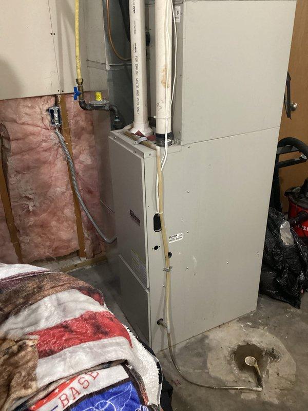 Completed comprehensive furnace tune-up on 18-year-old FRP unit. All routine electrical measurements verified within specifications. Cleared drain lines and removed and cleaned condensate trap. Inspection revealed dirty blower wheel and corroded burners requiring attention. Heat exchanger inspection showed no compromises or cracks. Secondary heat exchanger exhibited significant contamination and signs of moisture leaking, possibly from evaporator coil dripping over time. Discussed equipment age, current condition findings, and recommended obtaining updated replacement pricing before proceeding with any repairs or cleaning services given the unit's age and potential secondary heat exchanger concerns. Advisor visit scheduled for follow-up consultation.