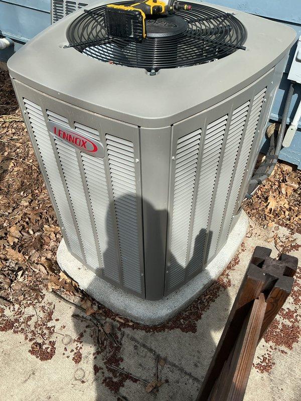 Completed annual preventative maintenance tune-up on a 3-year-old Lennox communicating air conditioning system. Performed thorough cleaning of outdoor condenser coil, inspected blower wheel assembly, and verified all system components were operating within manufacturer specifications with no issues identified at time of service.