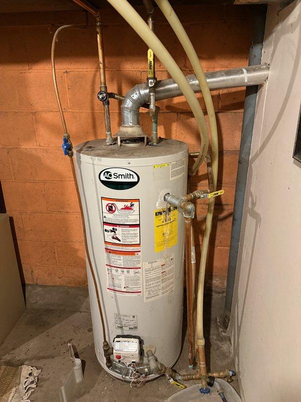 Responded to no hot water complaint on A.O. Smith tanked water heater installation. Upon inspection, diagnosed failing mixing valve as cause of hot water delivery issue. Provided estimate for mixing valve replacement to restore proper hot water function to the system.