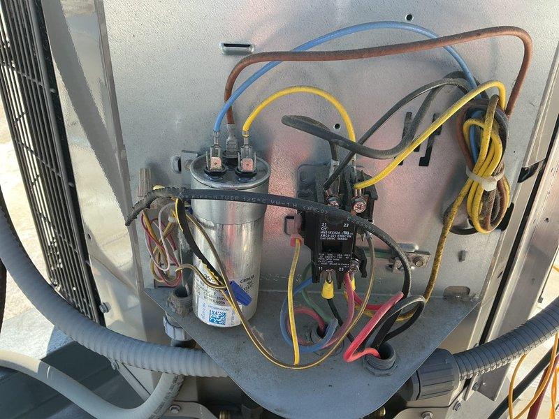 Completed annual preventative maintenance cooling visit on an 11-year-old rooftop air conditioning unit. Performed comprehensive system inspection including electrical testing of capacitor, contactor, and all wiring connections using digital multimeter. Evaluated refrigerant pressures, which appeared within acceptable range, though ambient temperatures were below optimal conditions for precise refrigerant charge verification. Verified proper operation of all mechanical and electrical components, confirming system is functioning within manufacturer specifications and fully operational.