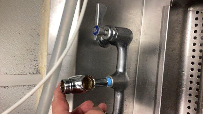 Diagnosed and replaced faulty diverter handle in commercial faucet assembly to restore proper water control operation. Installed new parts and verified hot and cold water shut-off valves functioning correctly. Completed installation ensures improved water flow efficiency and long-term operational reliability for the commercial sink station.