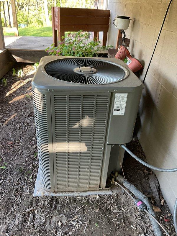 Performed comprehensive preventive maintenance tune-up on late model Lennox air conditioning system approximately one year old. Completed full system inspection including condenser unit evaluation, refrigerant line assessment, and electrical connection verification. Unit operating within normal parameters with no issues identified or repairs required.