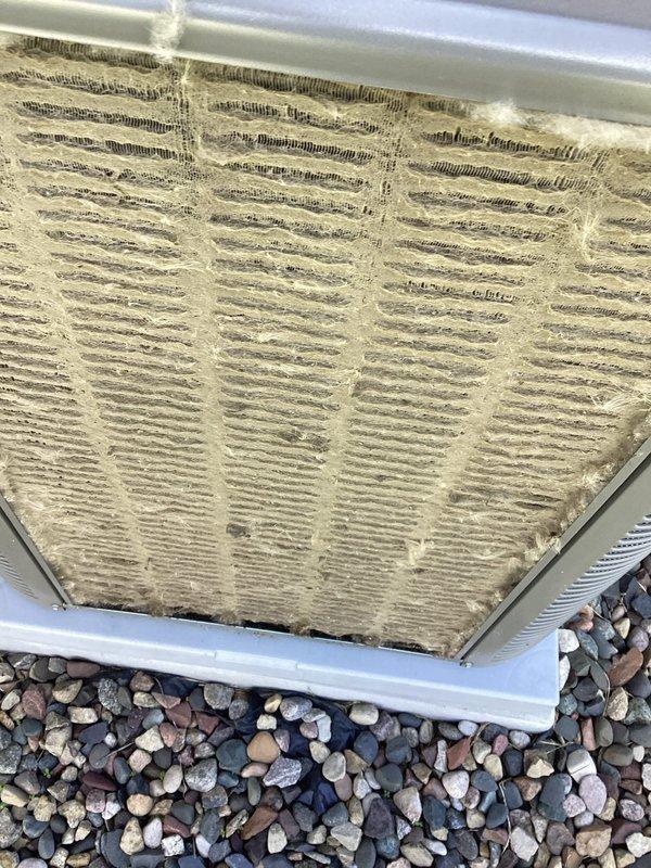 Completed routine preventative maintenance visit on a 3-year-old Goodman air conditioning system under family rewards agreement. Performed comprehensive system inspection including outdoor condenser unit evaluation, indoor evaporator coil assessment, and furnace cabinet examination. Observed significant dust and debris accumulation on outdoor condenser coil fins requiring attention, while indoor components and condensate drainage system with PVC piping connections appeared properly installed and functioning. System operational with no reported issues at time of service.