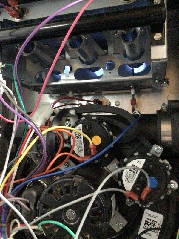 Responded to no heat call where system was not maintaining temperature above 66 degrees and thermostat displayed low battery warning prior to batteries being replaced. Upon arrival, cycled heating system on and off multiple times at thermostat with system operating normally for extended periods. Performed fault code diagnostic check on furnace control board with no stored error codes in memory, indicating furnace components functioning properly. Based on lack of fault codes and intermittent nature of issue, determined thermostat likely failing to send call signal to heating system. Provided estimate for thermostat replacement as recommended solution to prevent future heating interruptions.