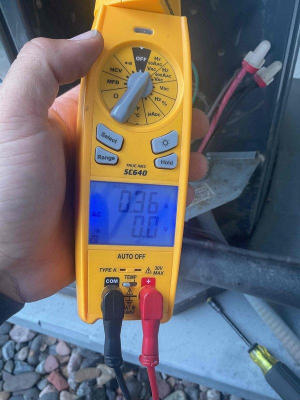 Completed annual cooling system maintenance and tune-up on air conditioning unit. Performed comprehensive electrical diagnostics using digital multimeter, measuring voltage and amperage readings to verify proper system operation. All components tested within normal operating parameters with no issues identified; system operating efficiently.