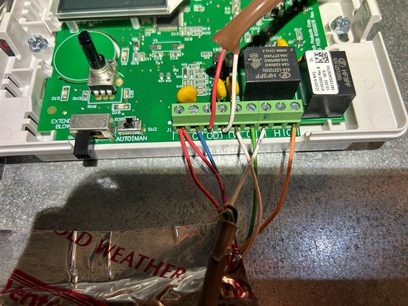 Responded to warranty call on recent installation to address humidistat and solenoid issues. Upon inspection, discovered missing wire connection from humidistat H terminal to solenoid and determined humidistat was reading incorrectly. Replaced defective humidistat with new unit, verified proper wiring connections to terminal block including H terminal for solenoid operation, and tested system for proper functionality. All components now operating within manufacturer specifications.