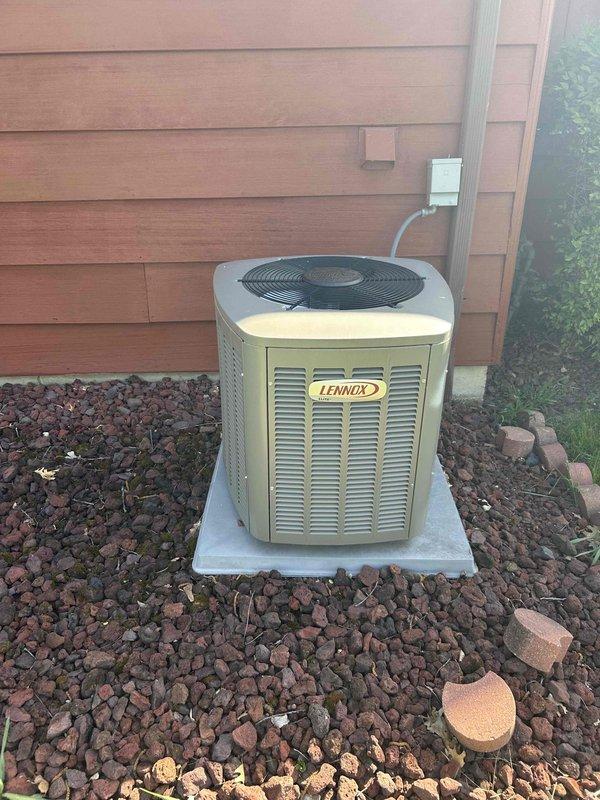 Completed preventive maintenance on two residential air conditioning systems under agreement. Performed comprehensive tune-up on both units including electrical inspection, air filter replacement, condenser coil cleaning, and condensate drain line clearing. Verified proper operation of all equipment with temperature split readings of 20° on the 25-year-old system and 15° on the 7-year-old unit, both within acceptable parameters.