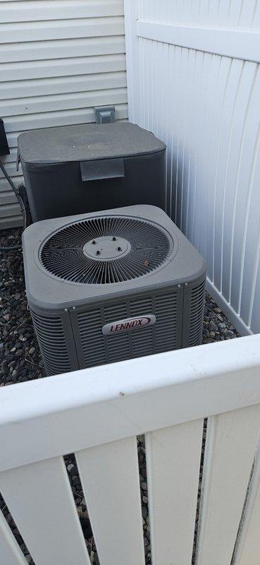 Performed scheduled air conditioning tune-up on Lennox outdoor condensing unit. Completed comprehensive maintenance inspection including refrigerant levels, electrical connections, and condenser coil cleaning. Unit operating within normal parameters with no deficiencies identified.