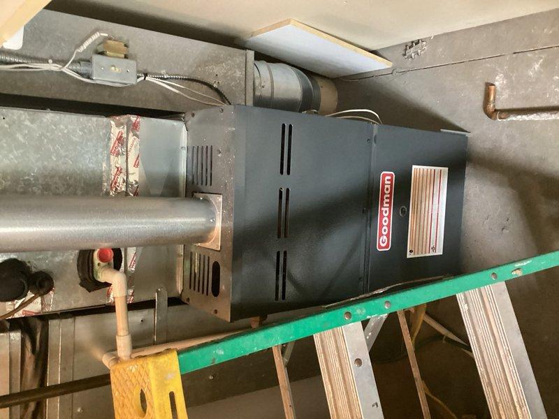 Responded to pinhole leak in copper piping connected to water heater. Upon inspection, identified failed solder joint in copper line located above the water heater unit. Removed defective section of copper pipe and replaced with new copper piping, creating proper solder joints to ensure watertight seal. Tested system for leaks and verified repair integrity before completion.