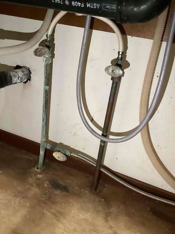 Responded to emergency call for clogged water supply lines following home winterization. Upon arrival, found the whole home Echo Pure model EPW2BC sediment filter (10 inch) had cracked and was leaking, spurting debris throughout the system when water was restored. The homeowner had temporarily bypassed the filter to restore water flow, but multiple supply lines remained obstructed including connections to dishwasher and various sinks. Inspected the plumbing system and documented existing conditions including the damaged sediment filter housing, corroded copper piping, and compromised water quality. Replaced the cracked sediment filter assembly to restore proper filtration and prevent further contamination of the water supply lines.
