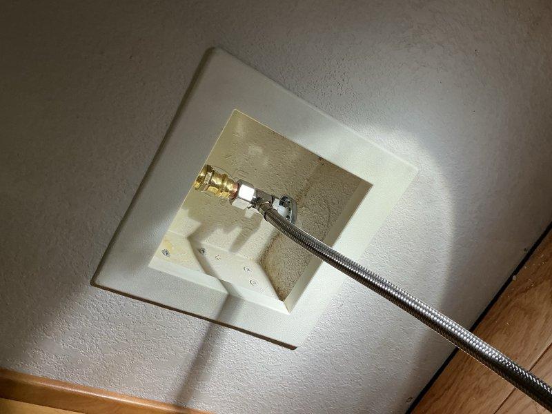 Responded to service call for compromised copper water line supplying refrigerator icemaker. Upon inspection, determined existing icemaker shut-off valve was broken and required replacement. Removed failed copper line and defective shut-off valve, then installed new quarter-turn ball valve with brass fittings in recessed wall box. Connected refrigerator to new water supply using braided stainless steel flexible supply line with proper compression fittings. Tested system for leaks and verified proper water flow to icemaker unit upon completion.