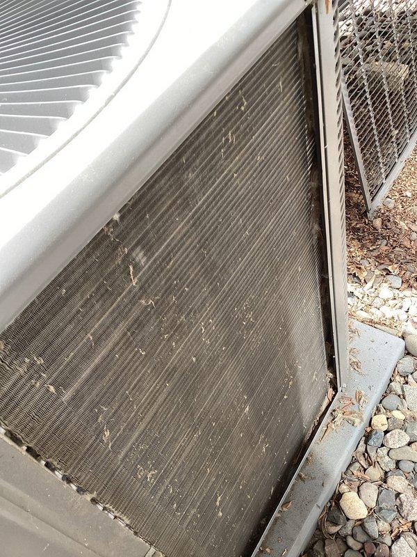 Completed comprehensive AC tune-up including thorough cleaning of outdoor condenser coils which showed significant accumulation of dirt, dust, and debris. Replaced 20x25x4 air filter at indoor Lennox unit. All system components inspected and found operating within normal parameters.