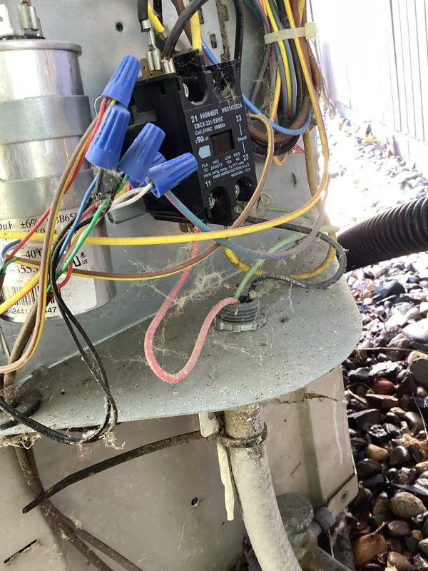 Completed annual AC tune-up on 8-year-old residential air conditioning system. Upon inspection, identified a failing capacitor and potential low refrigerant charge affecting system performance. Replaced defective capacitor with new unit and verified proper electrical connections to contactor and associated wiring. System tested and confirmed operational following repairs.