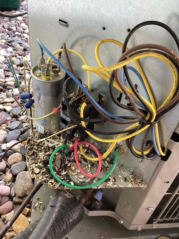 Completed annual cooling system tune-up as part of recurring maintenance agreement. Performed comprehensive system inspection, replaced air filter, and verified all components operating within normal parameters. Exterior condensing unit showed significant debris accumulation around electrical components and coils; cleaned affected areas to ensure proper airflow and prevent potential performance issues. Recorded system pressures and temperatures using refrigerant manifold gauges, confirming optimal refrigerant charge levels and system performance. All electrical connections, capacitor, contactor, and motor assembly inspected and found functional despite visible weathering on exterior components.