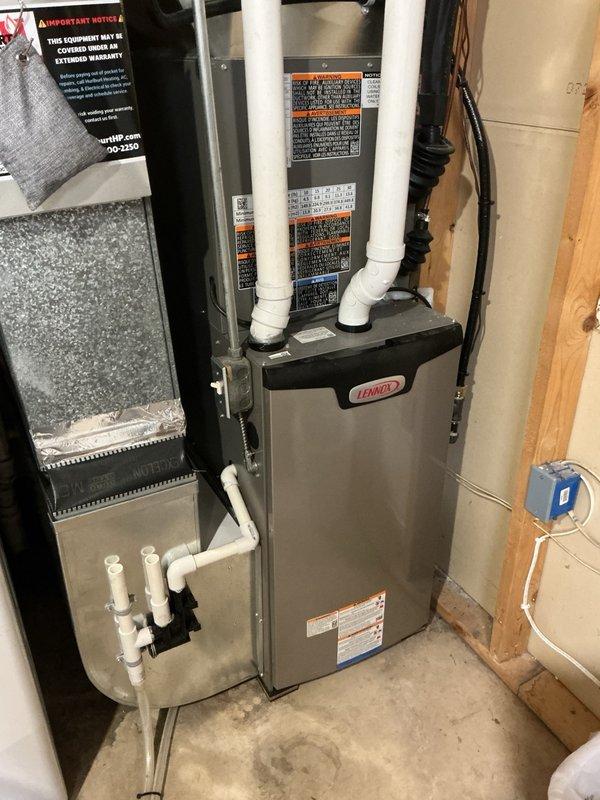 Responded to urgent alert on Lennox communicating system displaying error code 163, indicating communication failure between thermostat and outdoor unit. System was still operational and providing cooling despite the alarm. Inspected all communication wiring between thermostat, furnace, and outdoor AC unit, verified all connections at terminal points, and secured any loose plug-in connections. Performed complete system power cycle by shutting down both furnace and air conditioner, then restored power to reboot the control boards. Error code cleared successfully upon system restart. Verified both heating and cooling equipment returned to normal operation with proper communication established between all components. Advised monitoring system for recurring issues that would require further diagnostic investigation to identify root cause of intermittent communication error.
