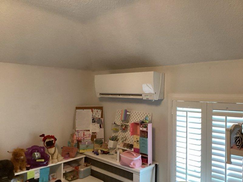 Responded to service call for ductless mini-split system installed in June 2024 with non-operational head unit. Upon arrival, found head unit displaying fault code 17, indicating refrigerant issue. Confirmed system was operating below proper charge level. Performed nitrogen pressure test with soap bubble solution on condensing unit flare connections to check for leaks; no leaks detected at exterior connections. Recharged system to manufacturer's specified factory charge level and injected UV leak detection dye into refrigerant circuit for future diagnostics. System restored to operational status. Advised homeowner to power down unit and contact office immediately if fault recurs, as leak dye will aid in pinpointing refrigerant loss location during follow-up visit if needed.