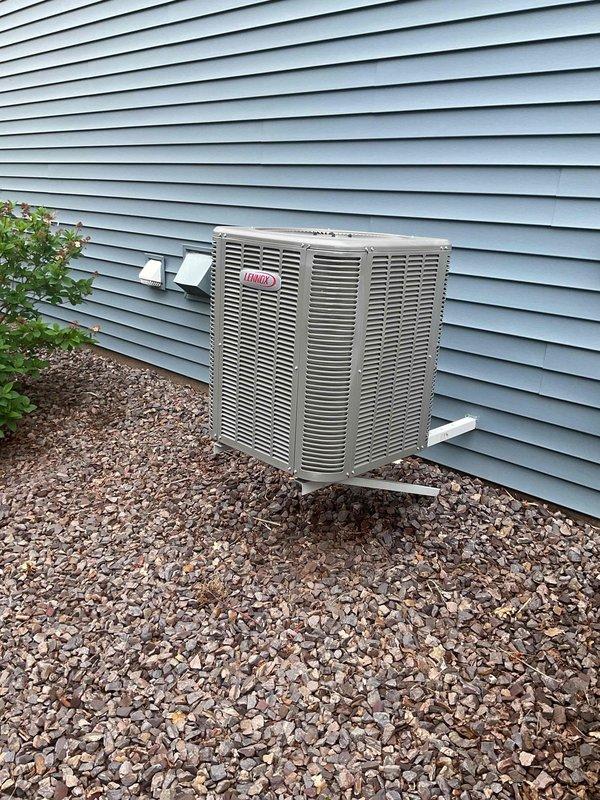 Completed preventative maintenance tune-up on 6-year-old single-zone Lennox air conditioning system with no reported issues. Found and replaced dirty air filter; advised customer to change filter monthly for optimal system performance and efficiency. All components inspected and operating within normal parameters.
