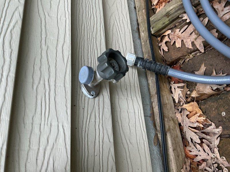 Responded to a water leak at an exterior hose bibb where water was leaking from the handle during operation. Replaced the faulty stem assembly with new parts to restore proper function. Tested the fixture after installation to verify the leak was eliminated and the hose bibb operates correctly without further water loss.