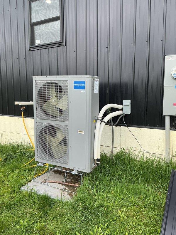 Responded to no heat call for MrCool mini-split heat pump system approximately 3-4 years old. Upon arrival, confirmed unit was not heating or cooling and homeowner reported ongoing performance issues since installation. Evaluated outdoor condensing unit and indoor air handler, documented equipment condition with photos, and determined system requires replacement due to chronic operational failures. Advised homeowner that new equipment options would be provided for consideration.