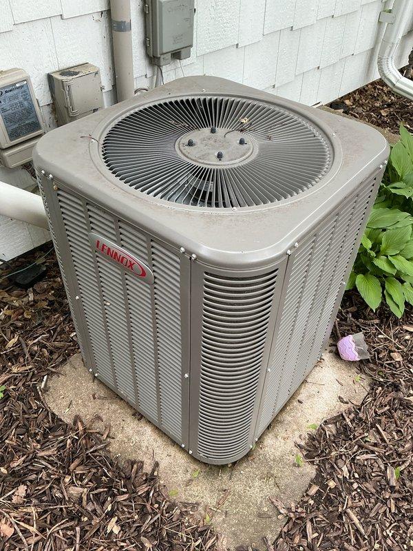 Completed annual cooling maintenance visit on two Lennox air conditioning systems. Performed comprehensive tune-up procedures on both AC units, including inspection of outdoor condenser units and indoor furnace components. Identified warranty-covered issues requiring repair and advised customer to contact Ditter for warranty service completion.