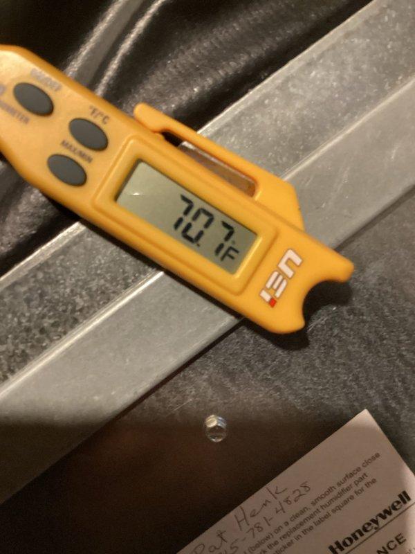 Completed preventive maintenance tune-up on 2-year-old Daikin heat pump system. Inspected indoor air filter and confirmed clean condition, verified outdoor condenser unit cleanliness and proper operation, and measured supply air temperature at 70.7°F. All components functioning within normal parameters with no deficiencies noted at time of service.