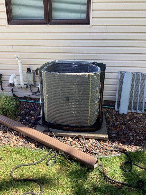 Completed comprehensive air conditioning tune-up on residential Trane HVAC system. Verified furnace filter had been recently changed and confirmed humidifier was properly shut down for the cooling season. Inspected dual capacitor rated at 40/7.5 MFD, which measured 40/7.15 MFD—readings indicate component is approaching end of service life and may require replacement in near future. All system components operating within normal parameters at time of service completion.