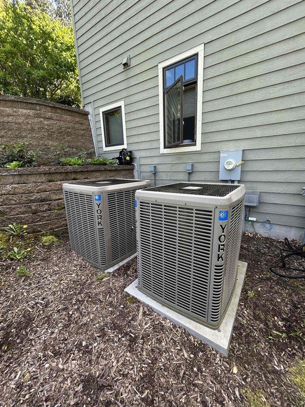 Performed comprehensive air conditioning tune-ups on two York brand condenser units located at the residence. Conducted thorough inspections of all components on both systems, including electrical connections, refrigerant levels, and operational controls. Both units demonstrated proper functionality with 20-degree temperature splits across the evaporator coils, indicating optimal cooling performance with no deficiencies identified.