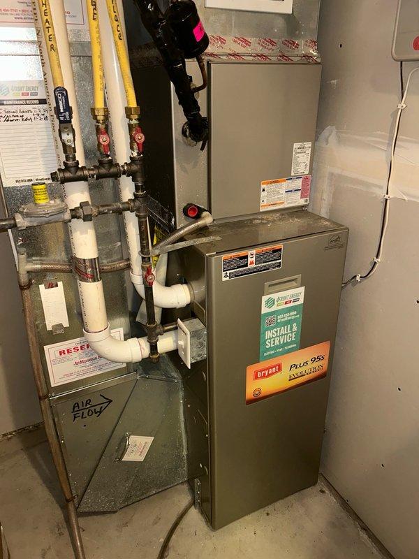 Completed annual preventative maintenance on Bryant air conditioning system. Performed comprehensive inspection including thermostat operation, filter condition, blower assembly, outdoor coil condition, electrical components, contactor, capacitor, condensate drain, refrigerant operation, and temperature split across the system. All readings were normal and within manufacturer specifications. Confirmed proper cooling operation with no mechanical issues or safety concerns identified. System is operating as designed with no repairs required at this time.