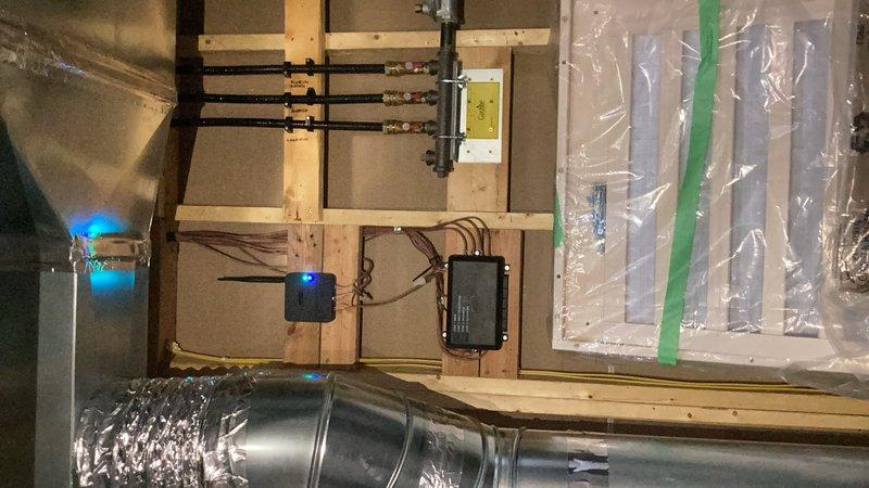 Responded to no cooling complaint on complex four-zone HVAC system where only one zone was operational due to zoning system communication failure. Performed diagnostic evaluation and executed hard reset of zone control system, which successfully restored full communication and operation to all four zones. System includes furnace, air conditioning, steam humidifier, dehumidifier, air exchanger, and four-zone control with harmony system. Recommended monitoring system performance and potential replacement of S30 thermostat and zone harmony system if communication issues recur. All zones confirmed operational at time of departure.