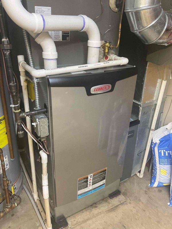 Completed comprehensive 8-12 AC tune-up on Lennox HVAC system per maintenance agreement. Performed full system inspection including electrical components, verified all operational parameters, and confirmed proper functioning of furnace unit, gas connections, venting system, and ductwork. No issues identified during service; system operating within manufacturer specifications.