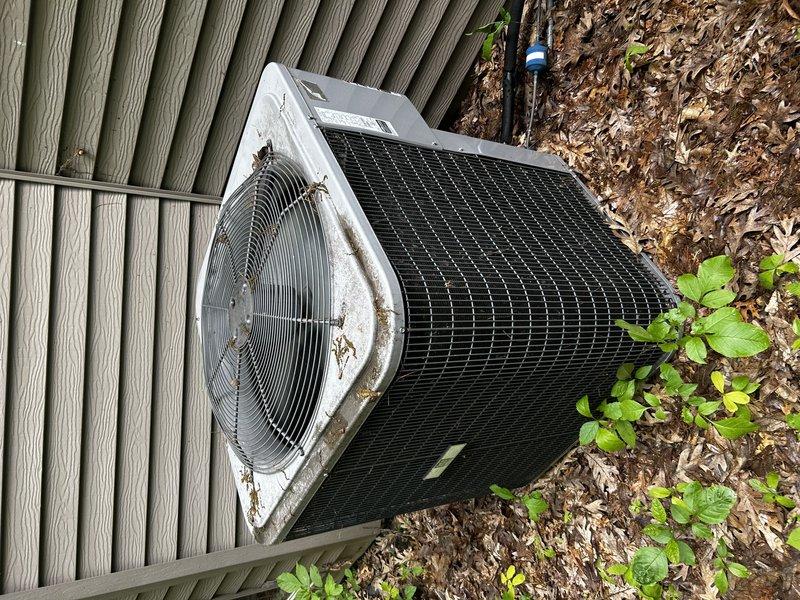 Performed preventative maintenance tune-up on 2011 residential AC unit. Inspected and replaced air filter, cleared condensate drain line, and power-washed outdoor condenser coil to remove accumulated debris. Performed visual inspection of electrical components and connections at condenser unit. Due to inclement weather conditions, refrigerant pressure testing was not performed. Verified system operation with temperature differential testing across evaporator coil, confirming proper cooling performance and airflow throughout the system.