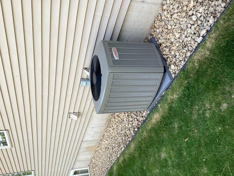 Completed scheduled semi-annual maintenance on 4-year-old Lennox air conditioning system. Performed comprehensive AC tune-up including inspection of blower assembly and evaporator coil, both found to be clean with clear condensate drain line. Conducted routine electrical testing with all components measuring within manufacturer specifications. Replaced air filter due to excessive dirt accumulation. Tested system operation for 15 minutes, confirming proper cooling performance with 22-24 degree temperature differential across the coil, indicating optimal refrigerant charge and airflow.