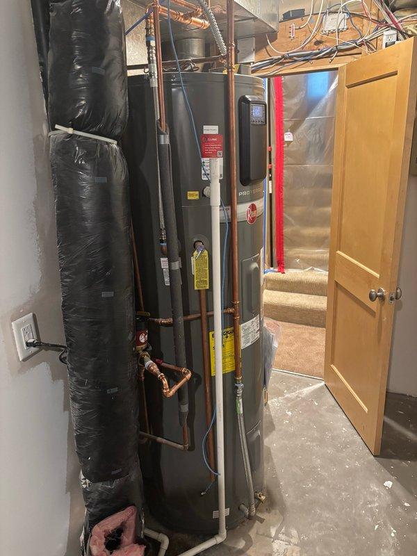 Completed biannual plumbing maintenance inspection including water heater flush, utility room inspection, and comprehensive fixture evaluation. Tested water hardness levels and incoming water pressure to assess system performance. All plumbing fixtures, shut-off valves, and copper piping connections inspected and found to be functioning properly with no leaks or areas of concern. Water hardness test indicated elevated levels requiring attention, and a comfort advisor has been scheduled to provide recommendations for water softener solutions. All other system components operating within normal parameters.