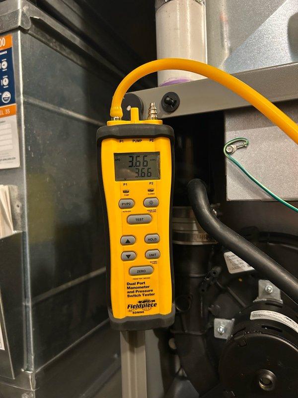 Completed comprehensive tune-up inspection on Lennox furnace and air conditioning system. Performed refrigeration check with measured pressures within manufacturer specifications, verified electrical components and airflow parameters in normal operating range, tested condensate drainage system for proper function, inspected burner assembly and ignition sequence for correct operation, conducted visual heat exchanger inspection with no cracks or deterioration observed, and performed carbon monoxide safety testing with acceptable readings. Evaluated White-Rodgers programmable thermostat functionality and temperature accuracy at 68°F. System demonstrated proper heating and cooling operation with no abnormal noise, vibration, or performance issues detected. Recommended routine seasonal maintenance, regular air filter replacement, maintaining clear outdoor unit clearance, and monitoring for any changes in airflow, temperature output, drainage function, or operational sounds.