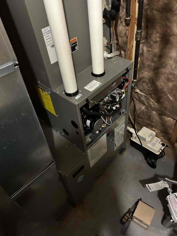 Responded to no cool call on 3-year-old system with complete loss of power to furnace and air conditioning unit. Upon arrival, found Ecobee thermostat display completely dark with no power present at any system components. Diagnosed failed 24V transformer on furnace as primary issue and replaced transformer to restore low voltage power supply. After transformer replacement, conducted system testing and discovered Ecobee thermostat had also failed, specifically the Y terminal which controls compressor operation. Bypassed thermostat and verified air conditioning compressor, condenser fan, and indoor blower motor all operated properly when directly energized, confirming all HVAC equipment functionally sound. Determined faulty thermostat likely caused electrical fault that damaged transformer. System now has proper 24V power supply restored and is ready for operation once new thermostat is installed. Provided thermostat replacement options but customer declined service and elected to self-