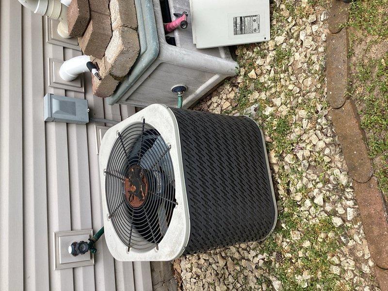 Responded to a no cooling call on a 20+ year old air conditioning system. Upon inspection, discovered rodent damage where mice had chewed through wiring to the condenser fan motor, preventing unit operation. Repaired the damaged wiring and restored electrical connection to the condenser fan. Tested system operation and confirmed proper cooling function restored. Unit shows significant age-related wear and is approaching end of service life. Recommended scheduling furnace inspection before heating season and advised customer that system replacement should be considered in the near future due to age of equipment.
