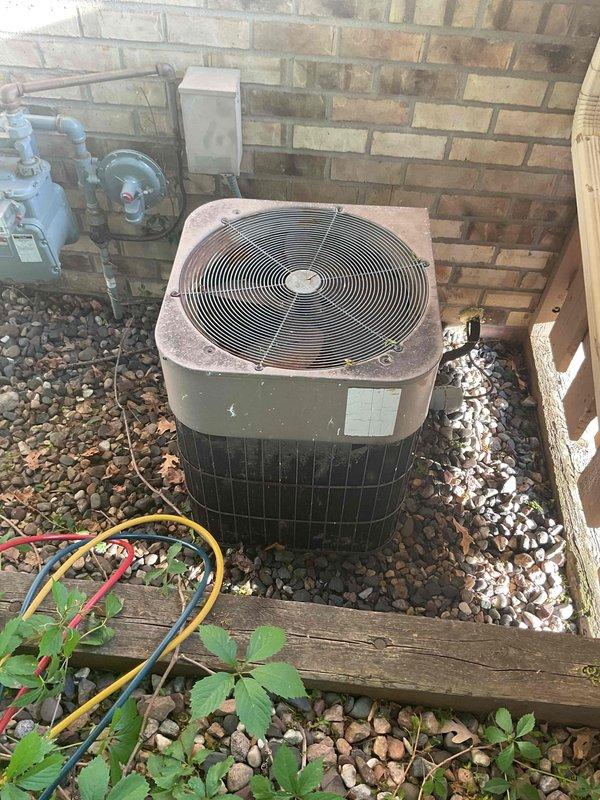 Responded to no-cooling complaint on residential air conditioning system. Upon arrival, performed diagnostic evaluation of 10-year-old outdoor condensing unit. Testing confirmed compressor failure, rendering the system inoperable. Evaluated capacitor and electrical connections during diagnosis. Due to age of equipment and cost of compressor replacement versus new unit efficiency, recommended complete system replacement. Customer approved replacement of outdoor condensing unit. Unit replacement will provide improved energy efficiency and reliability compared to repairing aging equipment with failed compressor.