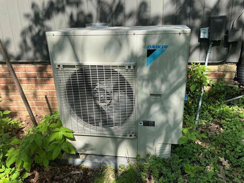 Performed preventative maintenance tune-up on a 4-year-old Daikin side discharge air conditioning unit. Due to the system being critically charged, verified refrigerant charge using temperature drop method rather than connecting gauges, with readings confirming proper charge within manufacturer specifications. Conducted comprehensive inspection of all system components with no deficiencies identified. Discovered and corrected float switch that had been tilted to the side, which was interrupting power to the unit. Adjusted float switch to proper position and advised homeowner to exercise caution around the closet area to prevent future displacement. System restored to full operational status with no additional recommendations or repairs needed at this time.