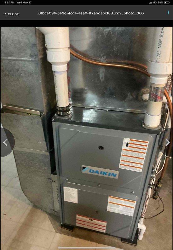 Performed follow-up leak search on Daikin HVAC system after customer reported diminished cooling performance. Located small leak in valve stems, tightened connections, and added additional UV dye as a precautionary measure to facilitate future leak detection if needed.