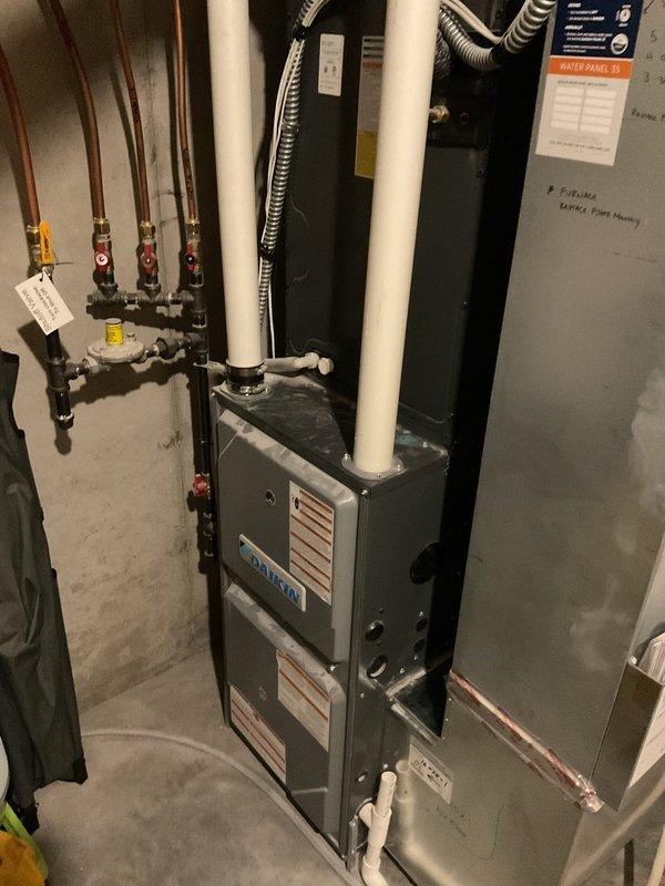 Responded to no cooling complaint on 2021 Daikin system. Found condenser coils completely plugged with debris, restricting airflow and preventing proper heat rejection. Thoroughly cleaned condenser coils, restored full airflow, and performed complete system checkout with no additional issues found.