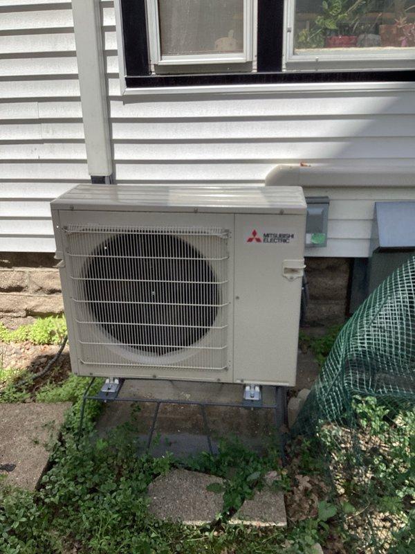 Responded to a no cool complaint on a Mitsubishi Electric air conditioning system that was previously serviced approximately one month ago for the same issue. Upon arrival, verified system was not cooling and diagnosed low refrigerant charge. Homeowner reported that a siding company recently performed work on the exterior of the home and suspects their work may have caused damage to the refrigerant lines, resulting in a refrigerant leak. System requires refrigerant recovery, evacuation, recharge with up to 8 lbs of fresh refrigerant, and injection of leak detection dye to locate the source of the leak. Provided estimate for refrigerant recovery, recharge, and dye injection as the first step in the leak search process. Homeowner will contact the siding company to determine if they will accept responsibility for potential damage before authorizing repairs. Left system in non-operational state pending customer authorization to proceed with leak detection and repair process.