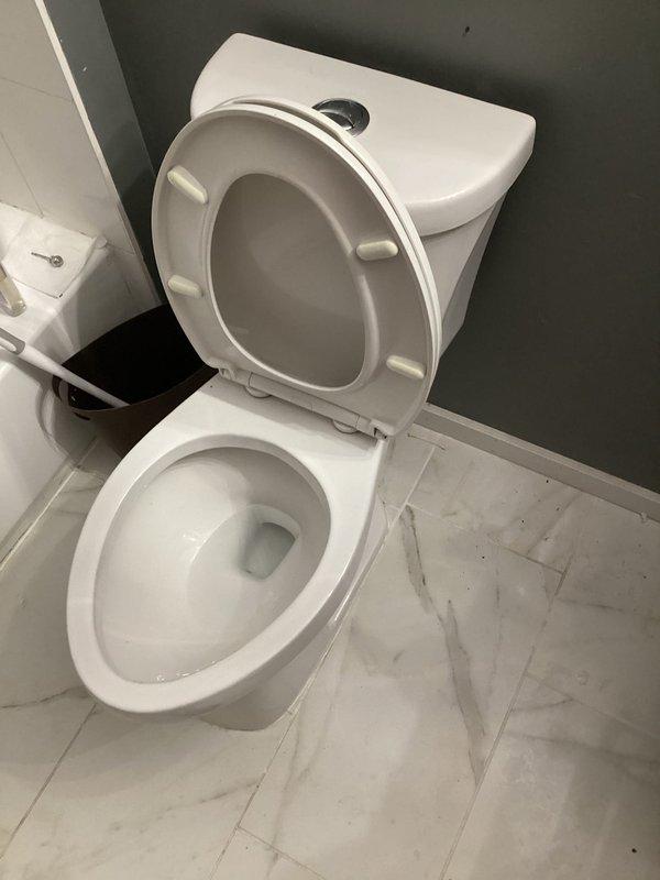 Responded to service call for slow-draining toilet caused by clog. Upon inspection, verified that sink and tub drains were functioning properly without obstruction. Customer requested complete toilet replacement in lieu of unclogging the existing low-flow unit. Successfully removed and disposed of old toilet fixture. Installed customer-supplied replacement toilet, ensuring proper seal with new wax ring, secure floor mounting, and complete water supply connection. Tested new installation for proper flush operation and verified no leaks at base or supply line connections.