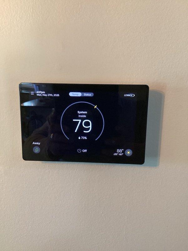 Replaced faulty A2L refrigerant sensor on evaporator coil that was causing error codes on the thermostat. Also replaced liquid pressure sensor under parts and labor warranty. After installation, cycled the HVAC system through complete operation to verify all sensors were reading correctly and error messages were cleared. Confirmed system returned to normal operation with proper temperature control and monitoring functions restored.